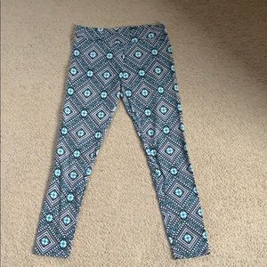 Justice Blue & Teal Multi Pattern Capris